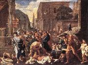 POUSSIN, Nicolas The Plague at Ashdod asg oil painting on canvas